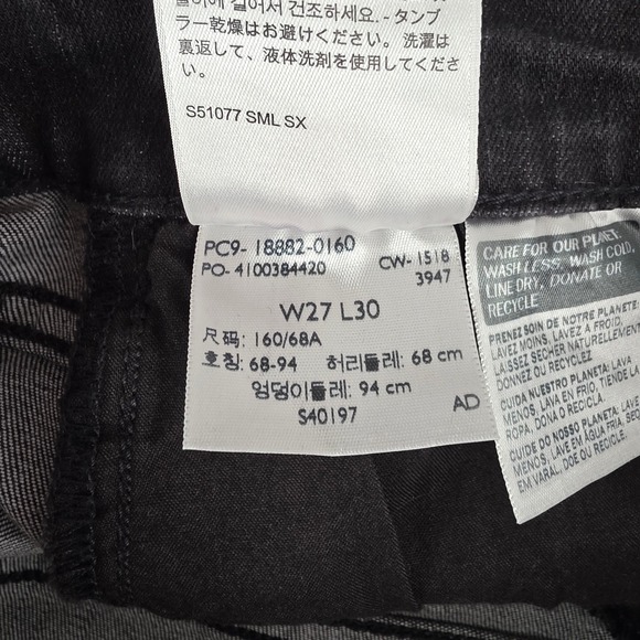 Levi's 721 High‎ Rise Skinny Jeans Womens Black Sparkle Side Stripe Size 27 - Picture 5 of 11